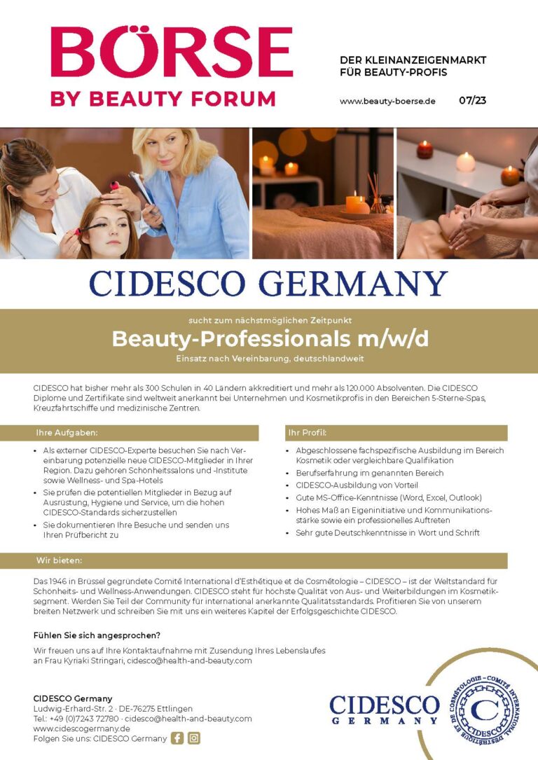 Job-Angebot CIDESCO Germany